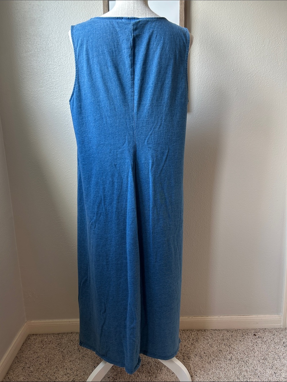 J. Jill Pure Jill Indigo Maxi Dress Chambray Blue - Picture 3 of 7